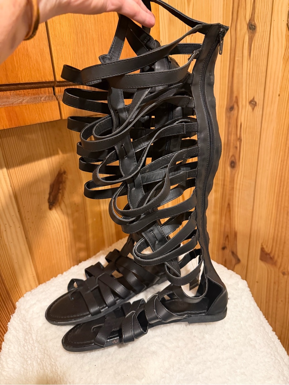 torrid Black Knee-High Gladiator Strappy Sandals